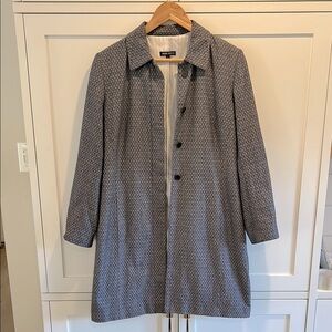 Mario Serrani Patterned Navy/Black/Gray/White Lined Blazer Coat Size 8